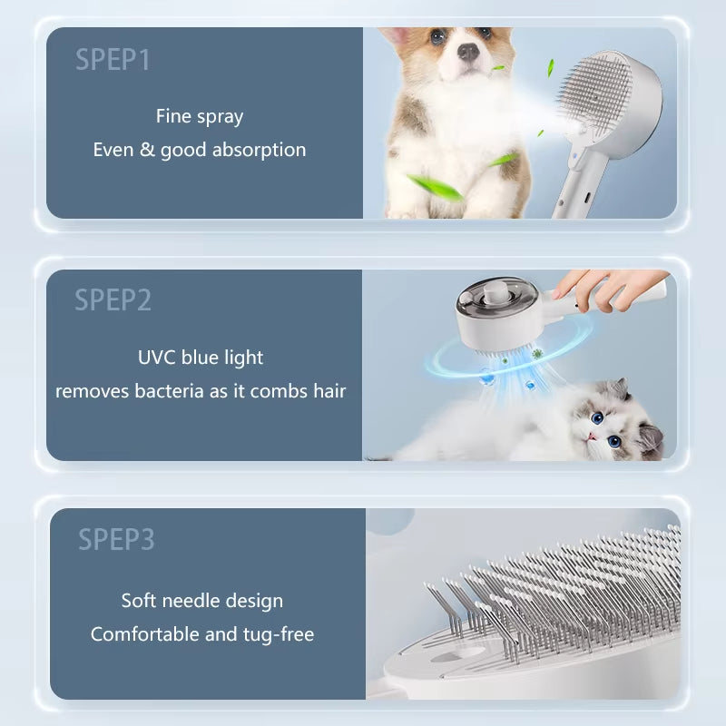 Brosse Vapeur 3-en-1 pour Animaux